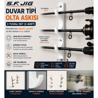 Duvar Tipi Olta Askısı 3 Yuvalı 2’li Set – Beyaz Kamış Tutucu ve Düzenleyici