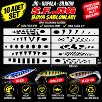 Jig, Rapala, Silikon 120mm Boya Şablonu Set1 –10 Adet- Balık Desen Aparatı – Airbrush ve Sprey Boya İçin Esnek Şablon Jig, Rapala, Silikon 120mm Boya Şablonu Set1 –10 Adet- Balık Desen Aparatı – Airbrush ve Sprey Boya İçin Esnek Şablon