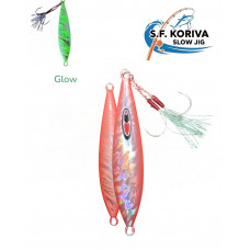 S.F. Koriva Slow Jig 100g - Glow - Akya Sinarit Lahos Trança Antenli Mercan Gibi Balık Avları İçin Jig - Renk: 302