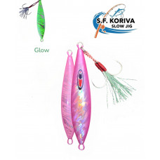 S.F. Koriva Slow Jig 100g - Glow - Akya Sinarit Lahos Trança Antenli Mercan Gibi Balık Avları İçin Jig- Renk: 303