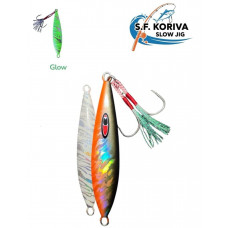 S.F. Koriva Slow Jig 130gr - Glow - Akya Sinarit Lahos Trança Antenli Mercan Gibi Balık Avları İçin Jig - Renk: 304