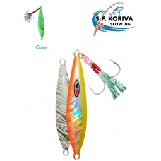 S.F. Koriva Slow Jig 120gr - Glow - Akya Sinarit Lahos Trança Antenli Mercan Gibi Balık Avları İçin Jig - Renk: 307