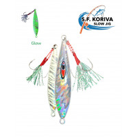 S.F. Koriva Slow Jig 80g - Glow - Akya Sinarit Lahos Trança Antenli Mercan Gibi Balık Avları İçin Jig