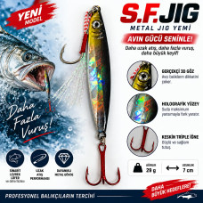 S.F. Sardin Jig 29g Renk: 20 - Sahte Yem Kaşık Rapala - Levrek, Palamut, Lüfer, Çinekop, Turna İçin En İyi Jig Yemi S.F. Sardin Jig 29g Renk: 20 - Sahte Yem Kaşık Rapala - Levrek, Palamut, Lüfer, Çinekop, Turna İçin En İyi Jig Yemi