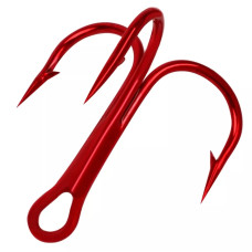 5 pcs No. 2 Red Triple Hook