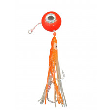 S.F. Melek Gözü Jig 120g Kırmızı UV - 0/2 No Paslanmaz İğne - Turuncu Glow  Saçak
