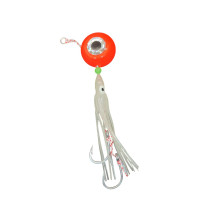S.F. Melek Gözü Jig 250g Kırmızı UV - 0/5 No Paslanmaz İğne - Beyaz Glow  Saçak