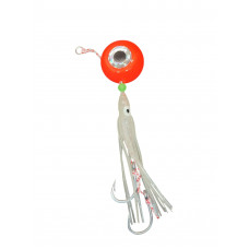 S.F. Melek Gözü Jig 120g Kırmızı UV - 0/2 No Paslanmaz İğne - Beyaz Glow  Saçak