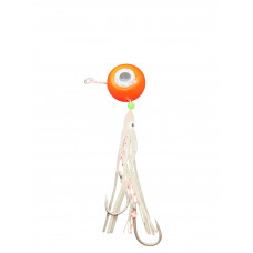 S.F. Melek Gözü Jig 120g Turuncu UV - 0/2 No Paslanmaz İğne - Beyaz Glow  Saçak