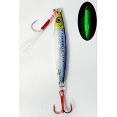 S.F Sardin Jig 60g - Spoon Fake Fish Lures - Best Jig Bait for Sea Bass Bonito Bluefish Pike - Glow Jig -Color: 2