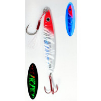 S.F Sardin Jig 34g - Spoon Fake Fish Lures - Best Jig Bait for Sea Bass Bonito Bluefish Pike - Zebra Glow Jig -Color: 11