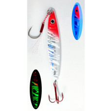 S.F Sardin Jig 29g - Spoon Fake Fish Lures - Best Jig Bait for Sea Bass Bonito Bluefish Pike - Zebra Glow Jig -Color: 11