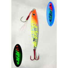 S.F. Sardin Jig 34g Color: 13 - Fake Bait Spoon Rapala -Sea Bass, Bonito, Bluefish, Chinkop, Pike Jig Bait -Zebra Glow
